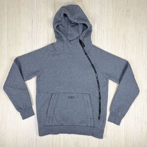 Tuxy Men Hoodie Sweatshirt Gray Size Medium Side Zip Logo Crossfit Fitness Track